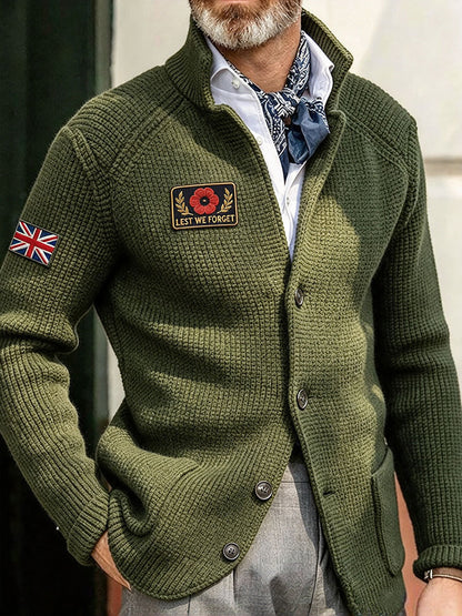 Men's Lest We Forget Print Suit Jacket