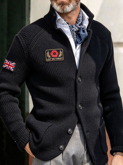 Men's Lest We Forget Print Suit Jacket