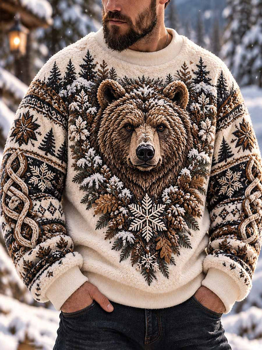 Men's Nordic Bear Print Sweatshirt