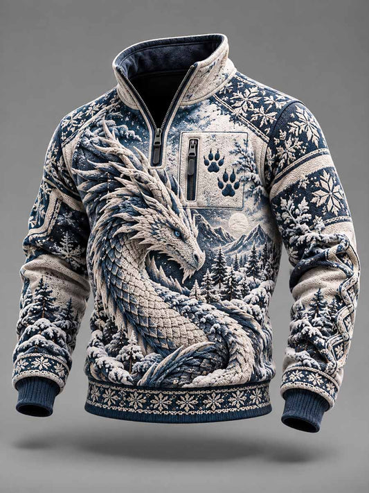Men's Nordic Dragon Print Sweatshirt