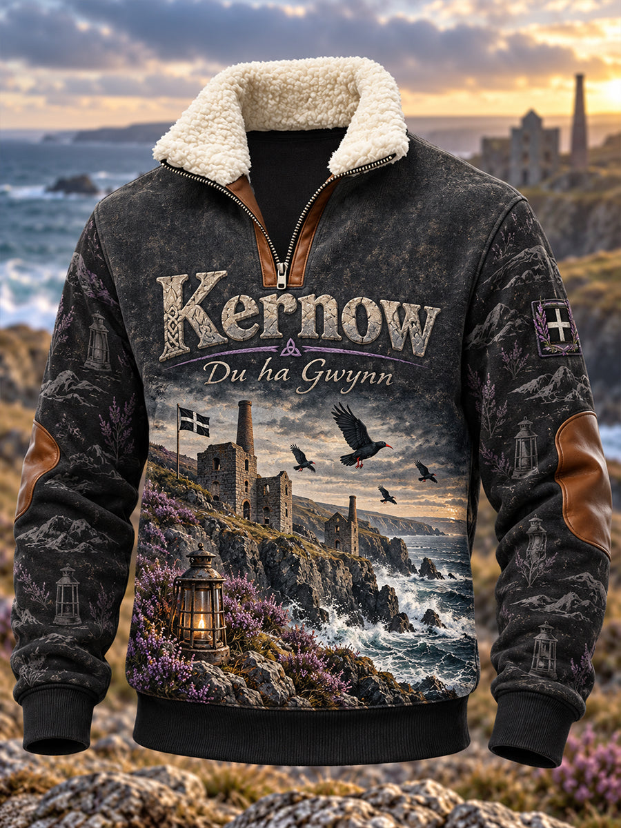 Men's UK Cornwall 1/4 Zip Fleece-Lined Stand Collar Sweatshirt