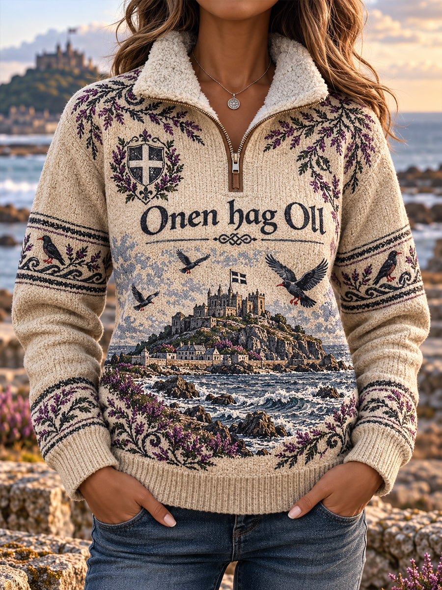 Women's UK Cornwall 1/4 Zip Fleece-Lined Sweatshirt