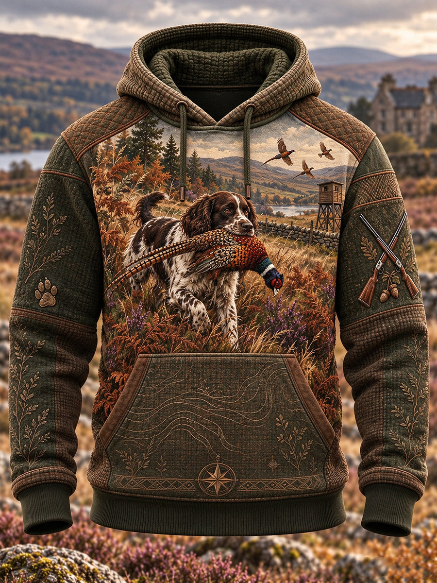 Men's Hunting Season Culture Oversized Drop-Shoulder Hoodie With Pockets