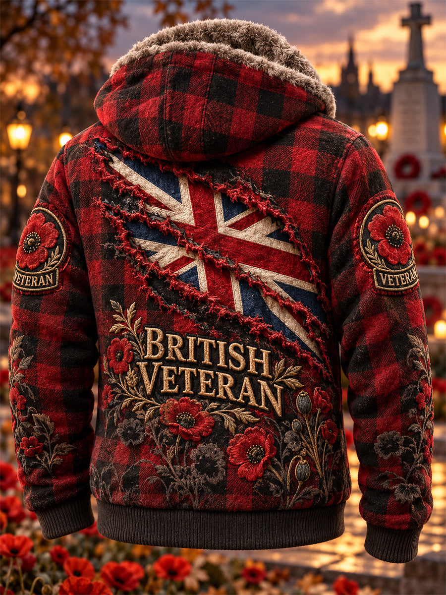 Men's British Veteran Printed Casual Flannel Jacket