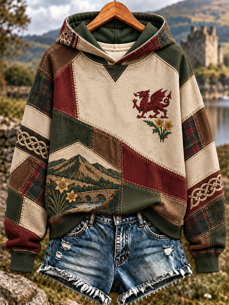 Women's Welsh Dragon Print Sweatshirt