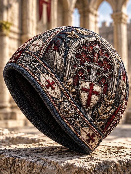 British Knights Templar-Themed Warm Cold Knitted Hat
