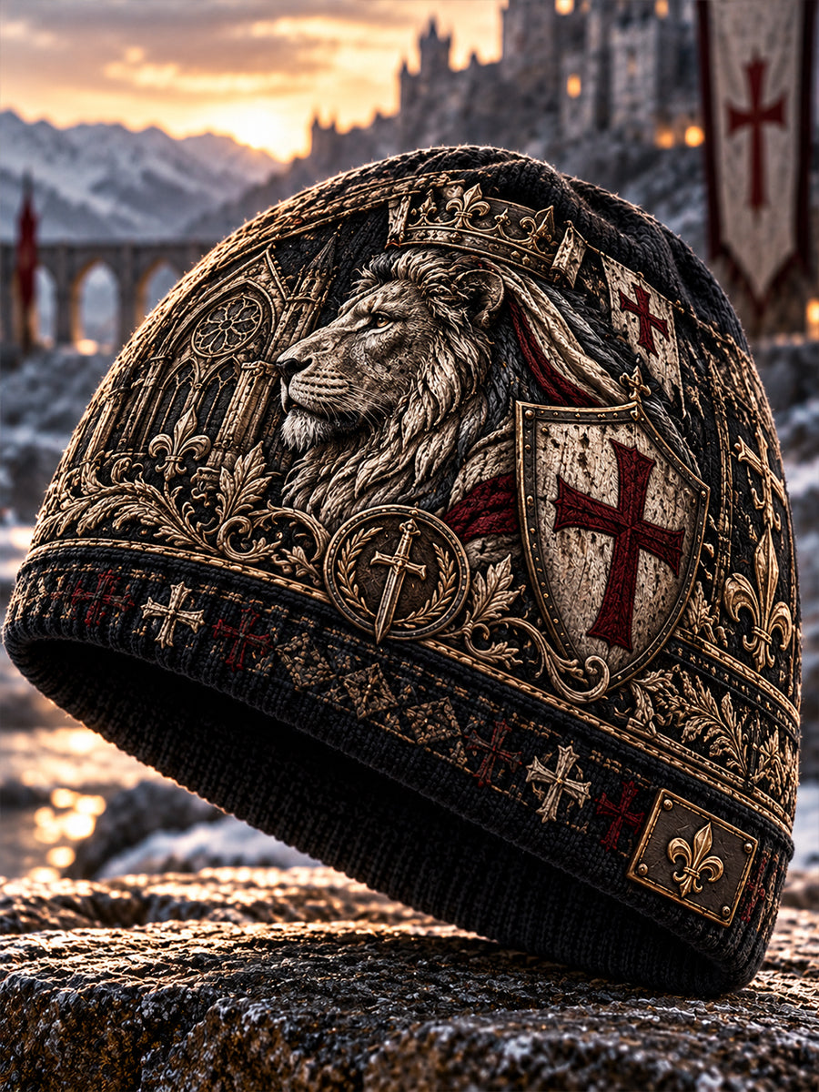 British Knights Templar-Themed Warm Cold Knitted Hat