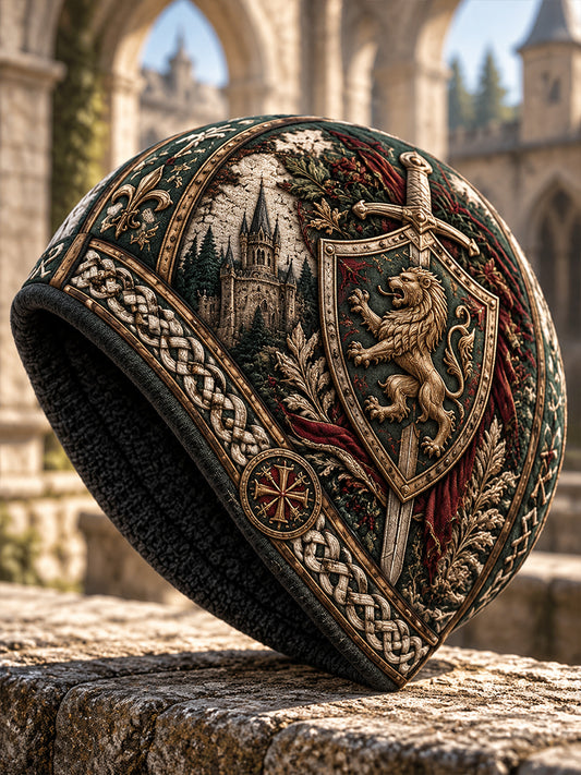 British Knights Templar-Themed Fleece Hooded Cap