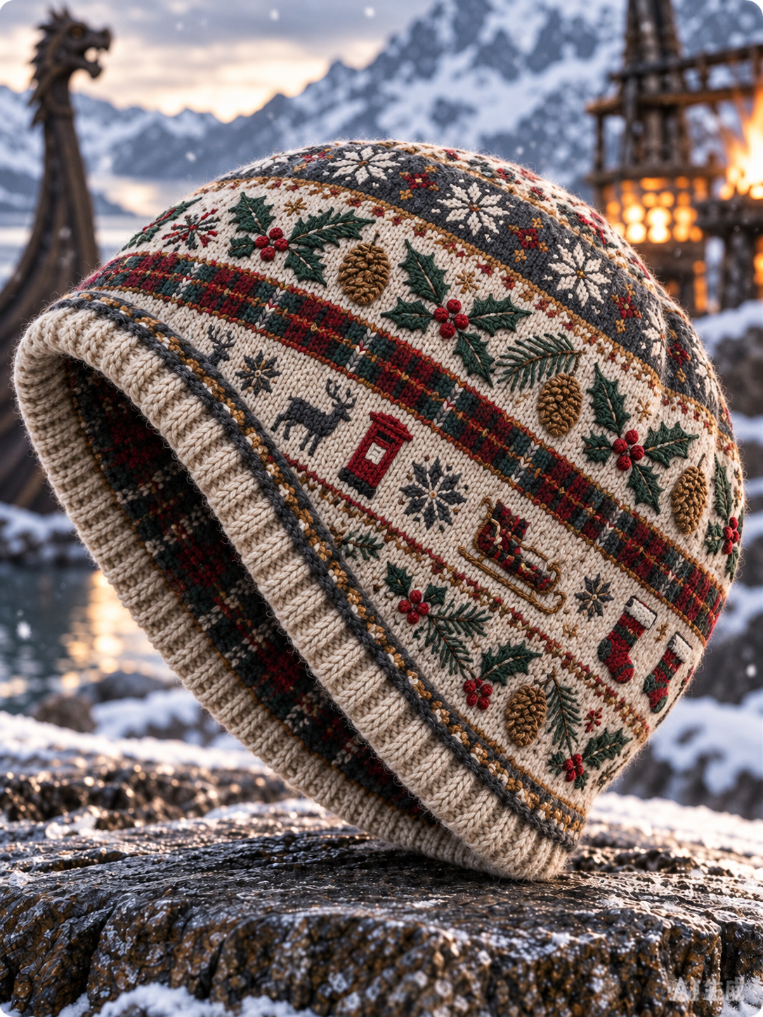Unisex British Christmas-style hat