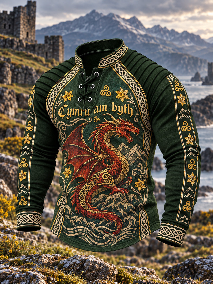 Men's British Welsh Celtic Culture Fleece Top