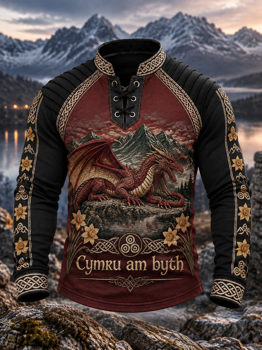Men's British Welsh Celtic Culture Fleece Top