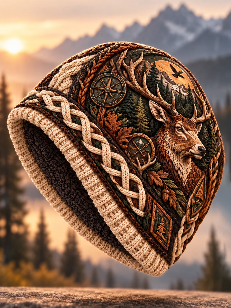 Hunting Season Culture Vintage Autumn And Winter Warm Cold Knitted Hat
