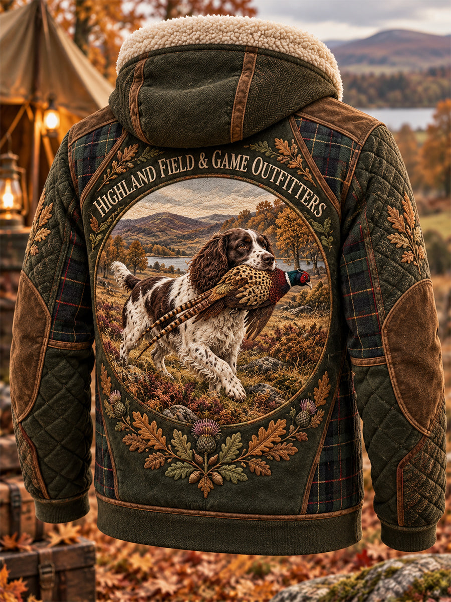 Men's British Hunting Season Casual Shearling Hooded Coat