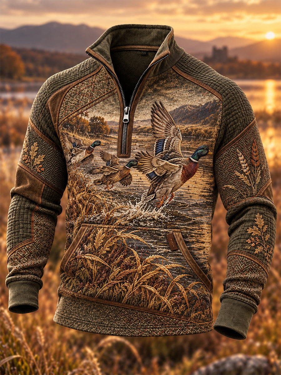 Men's British Hunting Season Casual Zip-Up Hoodie
