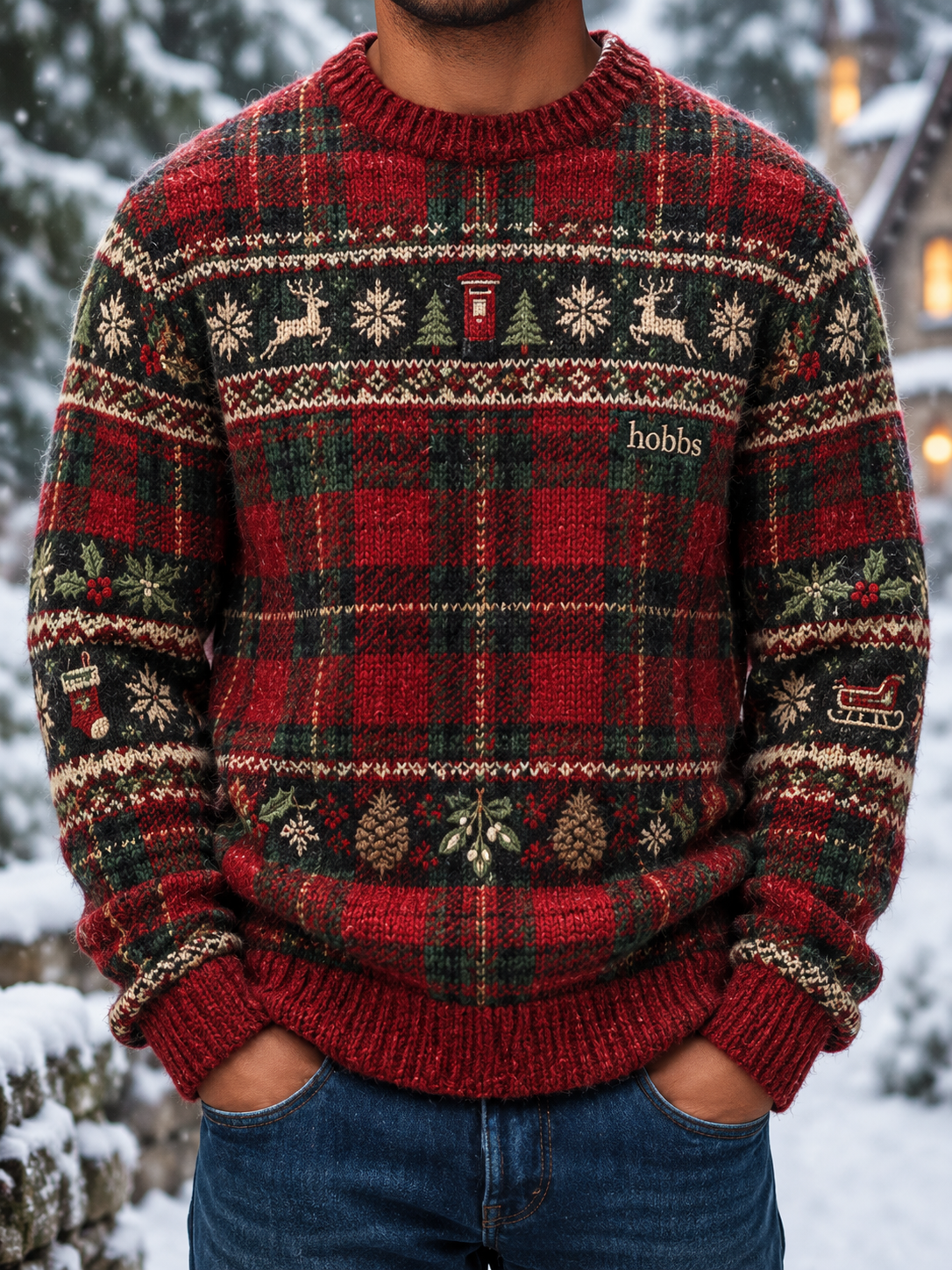 Men's Fair Isle British-style Christmas Sweater