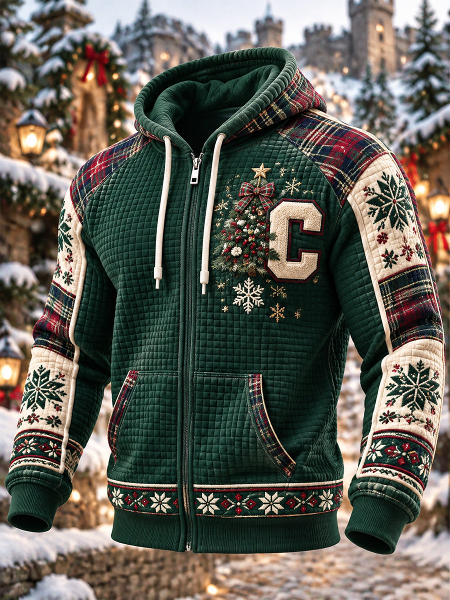 Men's  Retro Scottish Christmas Printed Jacket